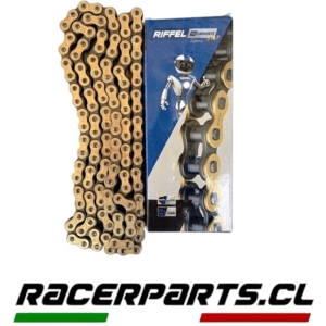 CADENA TRANSMISION RIFFEL 520HO-120L ORING DORADA REMACHADA
