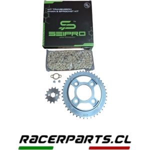 KIT TRANSMISION CB1 / TWISTER 125 HONDA 43D / 14D 428H-122L C DORADA RACING SEIPRO